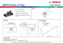 Load image into Gallery viewer, Bosch 24.6psi (2.7 Bar) MAP Sensor Gen 4