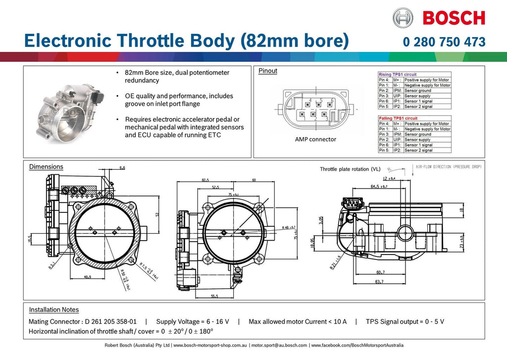 Bosch Electronic Throttle Body (82mm bore)