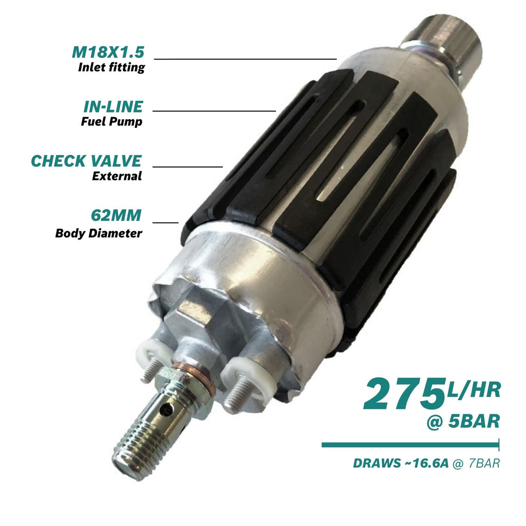 Bosch Motorsport In-line Fuel Pump 275l/h @5bar, Suit LS1 LS2 LS3 (Replaces 044)