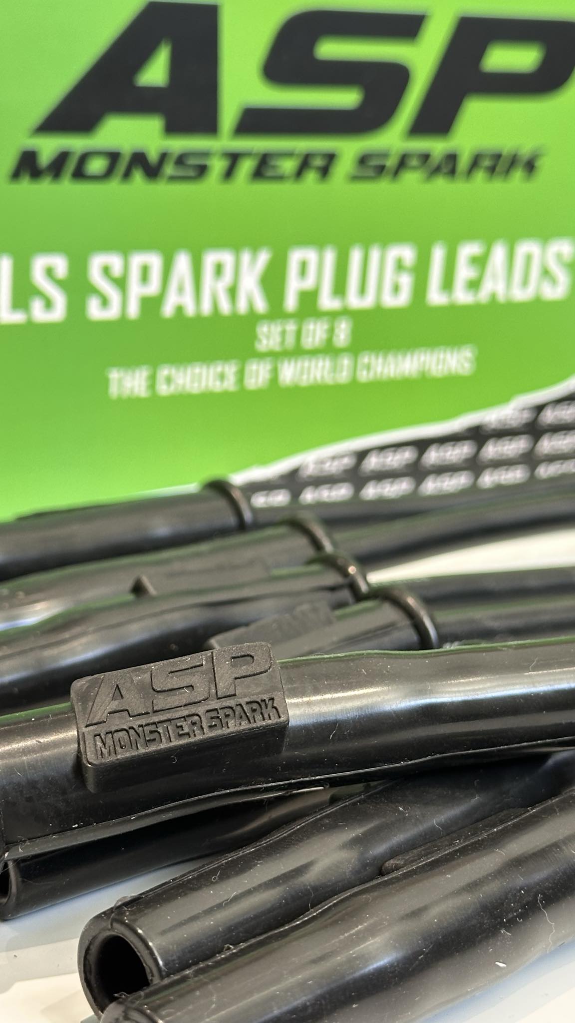 ASP Monster Spark Ignition Lead Set, 9mm Core Suit All LS Engines, Black