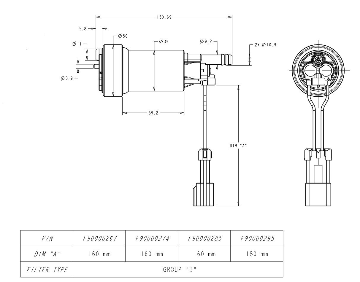 Walbro TI Automotive 525LPH EFI Fuel Pump Kit