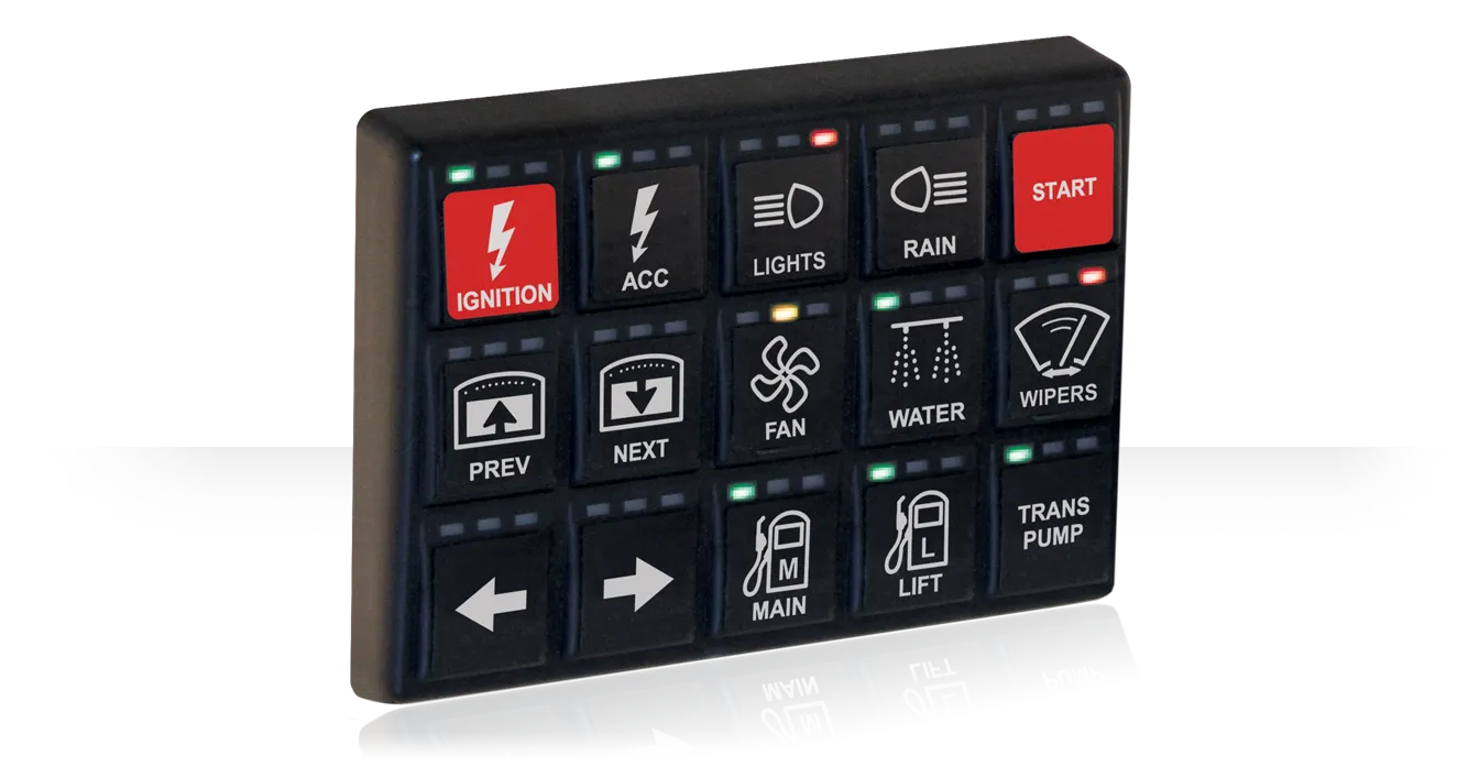MoTeC 15 Button Keypad – 3 x 5 Horizontal (41400)