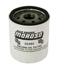 Moroso Racing Oil Filter, GM LS Series, 1997-2006 with 13/16" -16 UNF thread, short design (3-1/2" high)