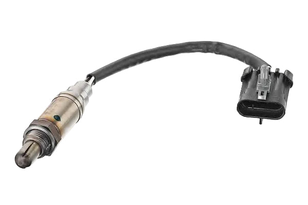 Oxygen sensor with connector on a white background