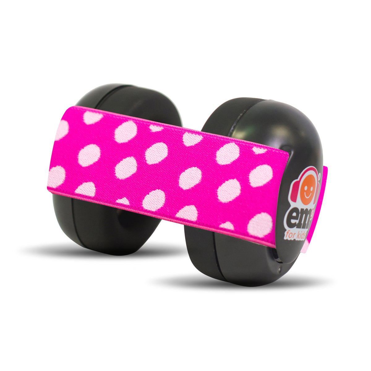 BABY Earmuffs Pink/White on Black