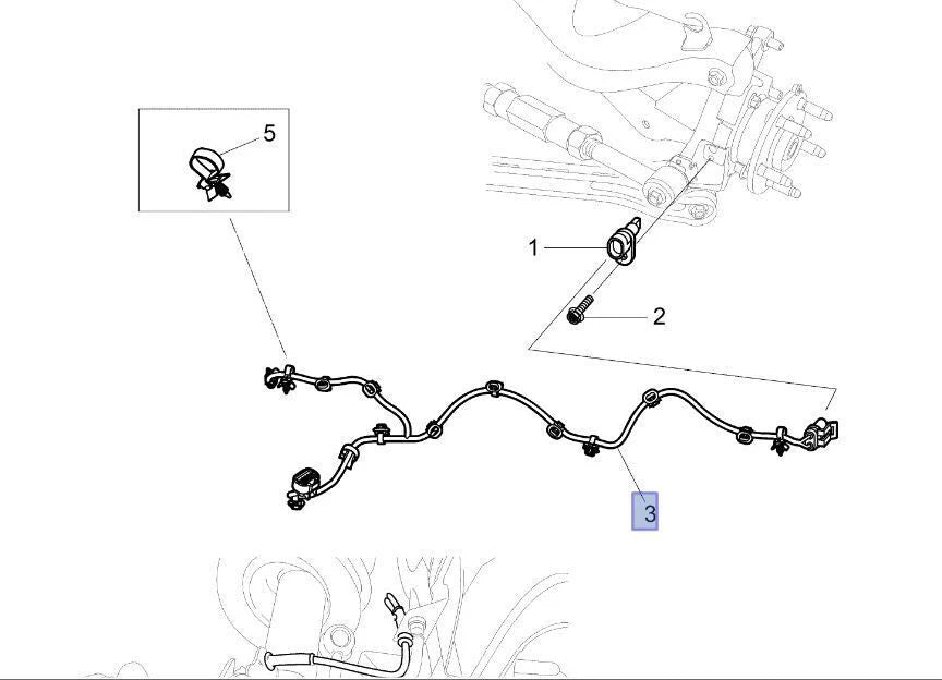 Genuine GM Holden Rear Subframe ABS Wheel Speed Sensor Harness - VE, WM