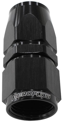Aeroflow 200 / 570 Series PTFE Straight Hose End, Black Finish. Suits 200 & 250 Series Hose