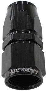 Aeroflow 200 / 570 Series PTFE Straight Hose End, Black Finish. Suits 200 & 250 Series Hose