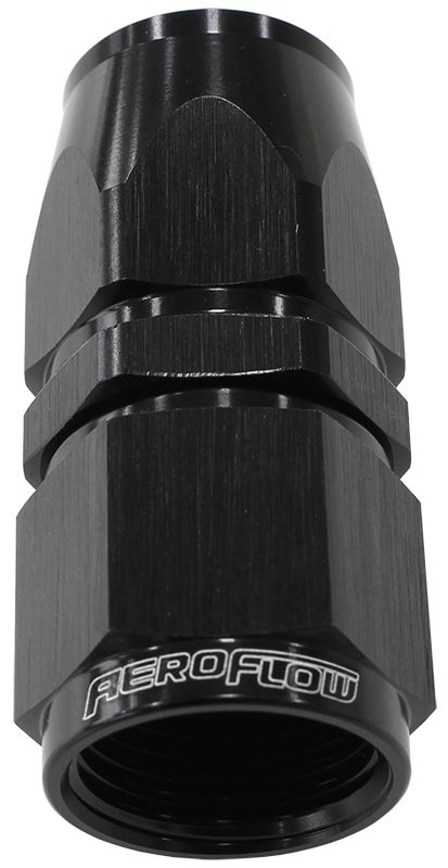 Aeroflow 200 / 570 Series PTFE Straight Hose End, Black Finish. Suits 200 & 250 Series Hose