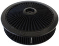 Aeroflow 14" x 3" Full Flow Air Filter Assembly, Black 1-1/8" Drop Base.