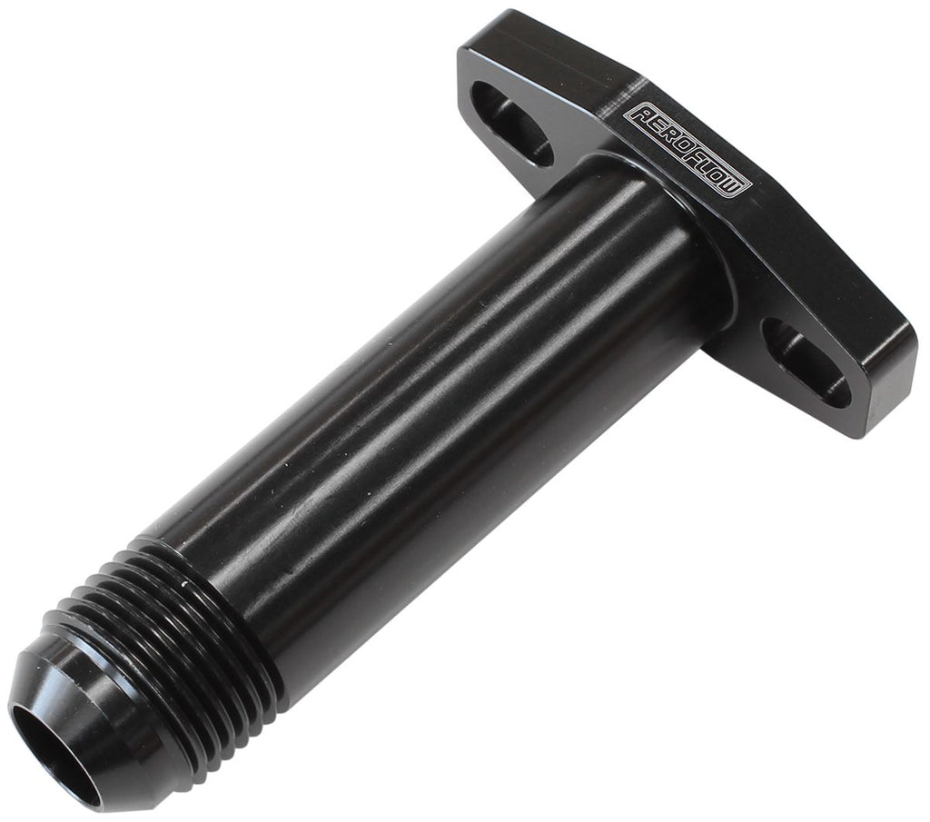 Aeroflow Turbo Drain Adapter  -10AN Male outlet, 38-44mm bolt centre, Black Finish