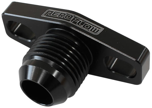 Aeroflow Turbo Drain Adapter  -10AN Male outlet, 38-44mm bolt centre, Black Finish