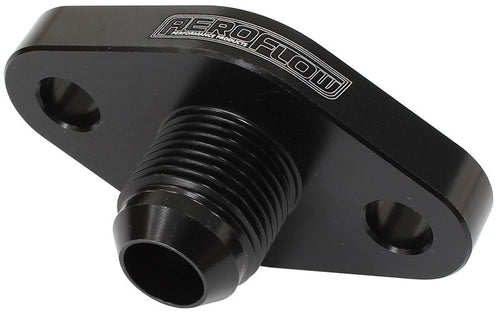 Aeroflow Turbo Drain Adapter  -10AN Male outlet, 51mm bolt centre, Black Finish
