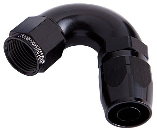 Aeroflow 500 / 550 Series Cutter Style One Piece Full Flow Swivel 120° Hose End. Suits 100 & 450 Series Hose