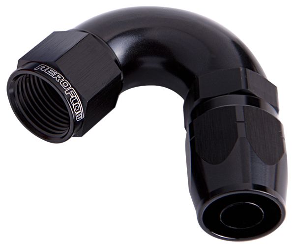 Aeroflow 500 / 550 Series Cutter Style One Piece Full Flow Swivel 120° Hose End. Suits 100 & 450 Series Hose