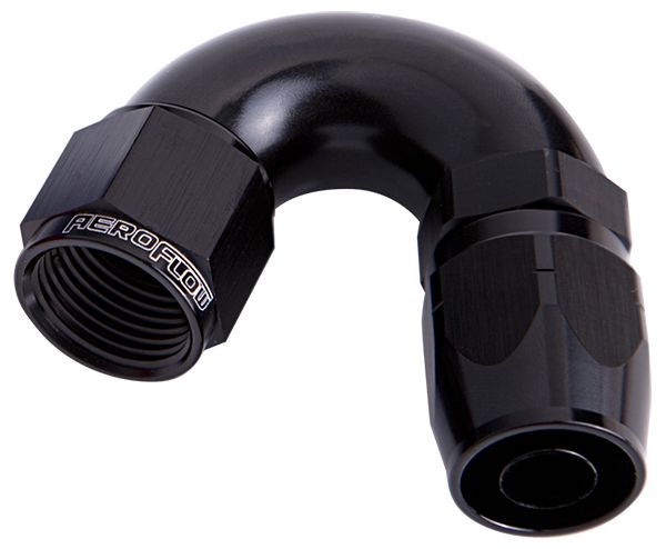 Aeroflow 500 / 550 Series Cutter Style One Piece Full Flow Swivel 150° Hose End. Suits 100 & 450 Series Hose