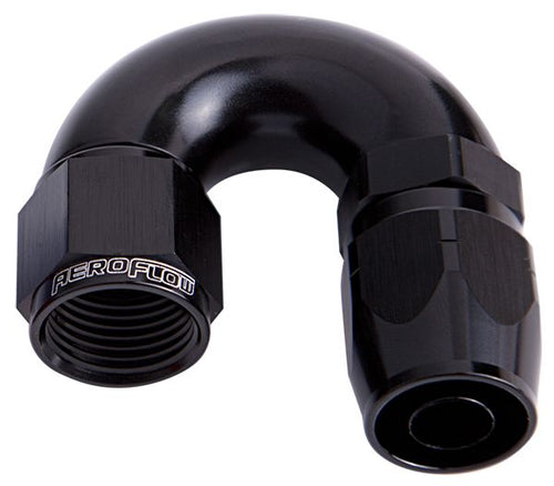 Aeroflow 500 / 550 Series Cutter Style One Piece Full Flow Swivel 180° Hose End. Suits 100 & 450 Series Hose