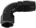 Aeroflow 200 / 570 Series PTFE 90° Hose End, Black Finish. Suits 200 & 250 Series Hose