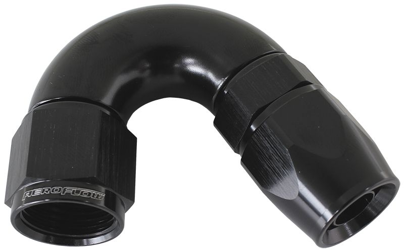 Aeroflow 200 / 570 Series PTFE 150° Hose End, Black Finish. Suits 200 & 250 Series Hose