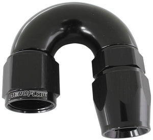 Aeroflow 200 / 570 Series PTFE 180° Hose End, Black Finish. Suits 200 & 250 Series Hose