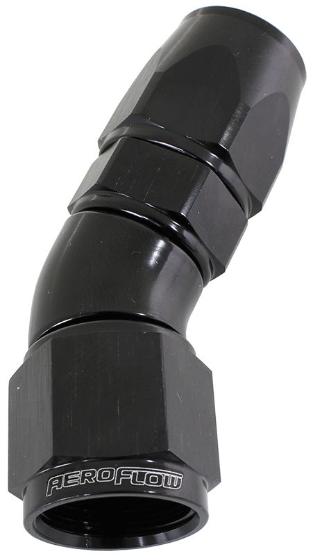 Aeroflow 200 / 570 Series PTFE 60° Hose End, Black Finish. Suits 200 & 250 Series Hose