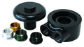 Aeroflow Billet Oil Filter Block Adapter, 90° Low Profile, Universal fitment