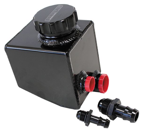 Aeroflow Fabricated Aluminium Power Steering Reservoir - Black Finish Suit Holden Commodore VT-VE (Most V6 and all LS V8)