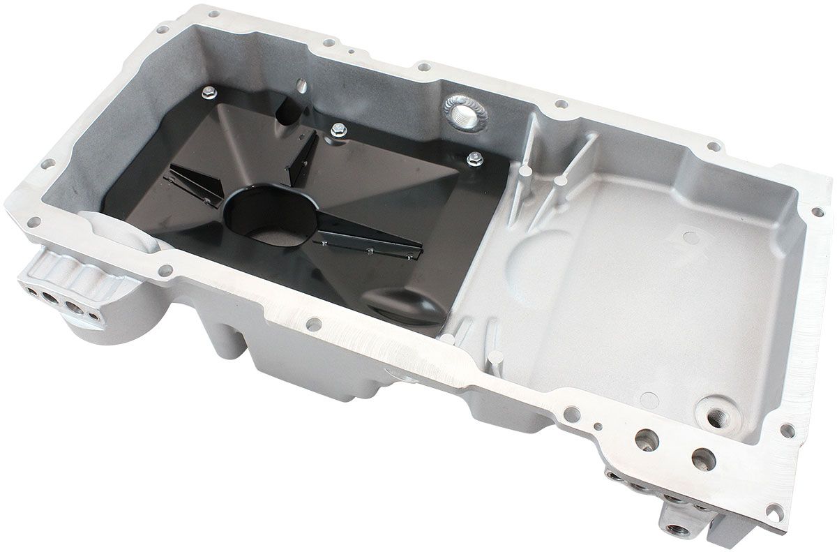 Aeroflow GM LS Cast Aluminium Standard Replacement Front Sump Oil Pan Suit GM LS Series, Holden Commodore VZ OEM Style