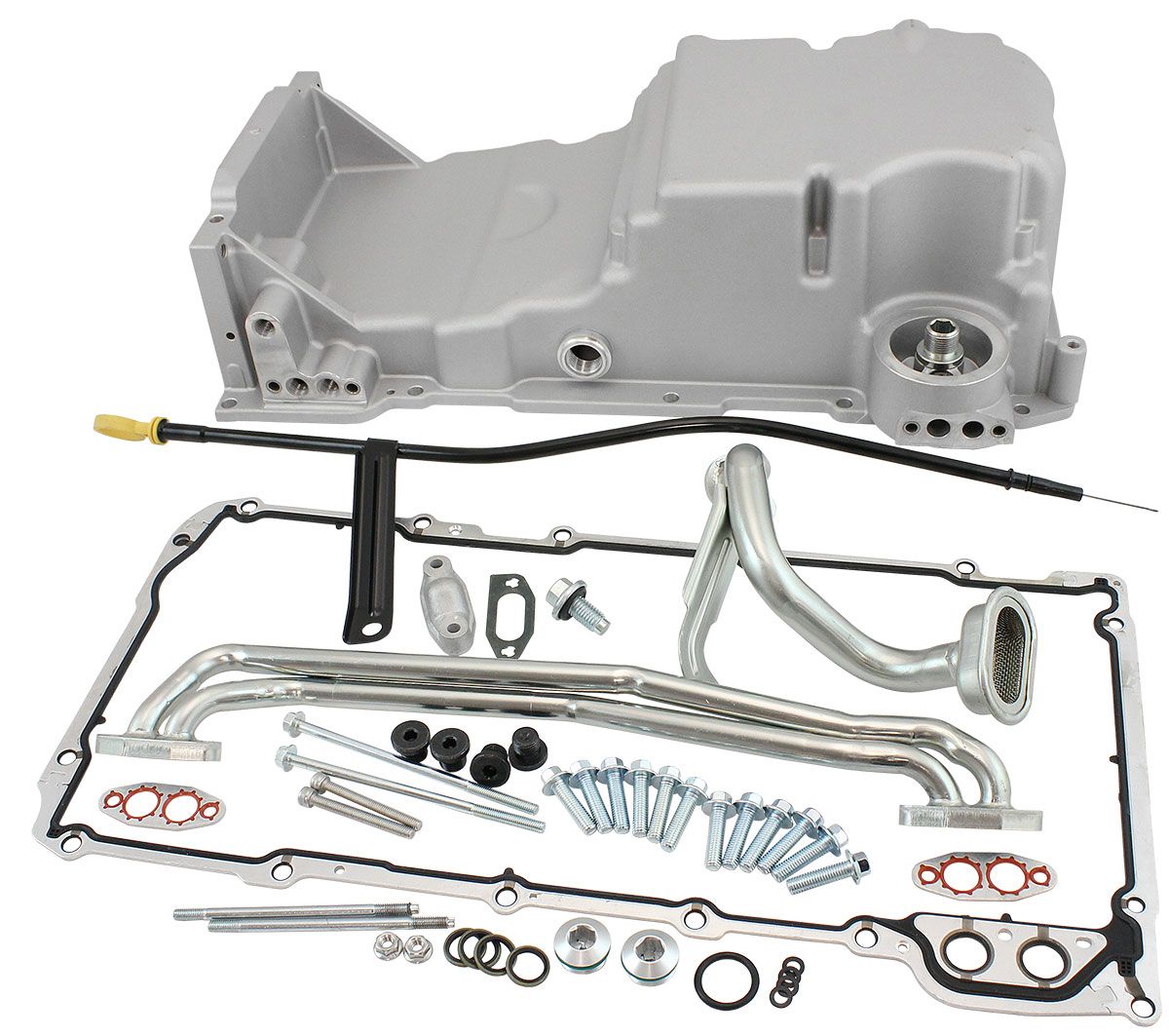 Aeroflow GM LS Cast Aluminium Standard Replacement Front Sump Oil Pan Suit GM LS Series, Holden Commodore VZ OEM Style