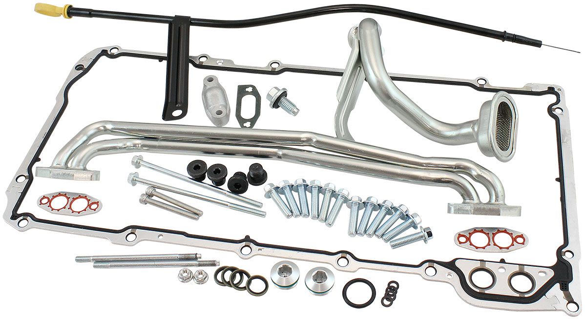 Aeroflow GM LS Cast Aluminium Standard Replacement Front Sump Oil Pan Suit GM LS Series, Holden Commodore VZ OEM Style