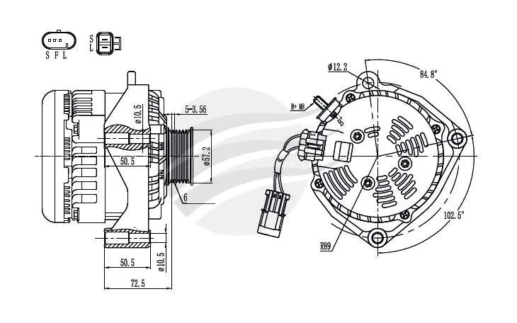Jaylec Black Series High Performance Alternator 215 Amp to suit GM LS & Universal fitment