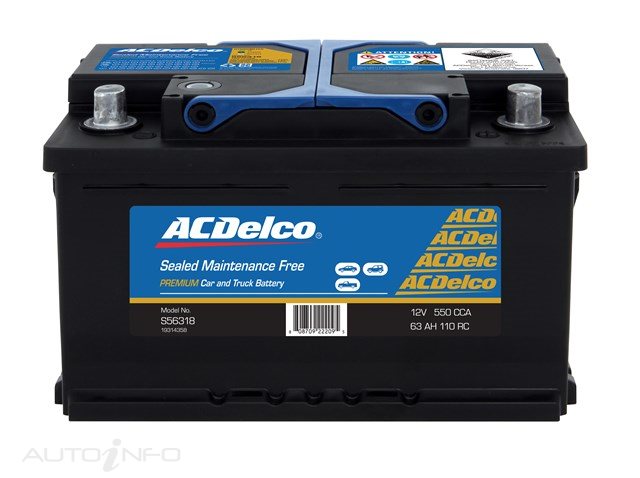 ACDelco Sealed Maintenance Free Premium Battery 12V, 550CCA, 63Ah, RH+