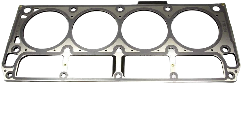 Metallic gasket on a white background