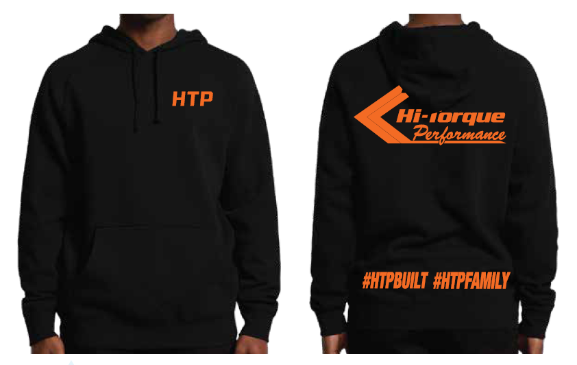 HTP Unisex Adult Hoodie ~ Black With Orange Logo