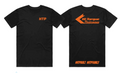 HTP Unisex Adults T-shirt ~ Black With Orange Logo