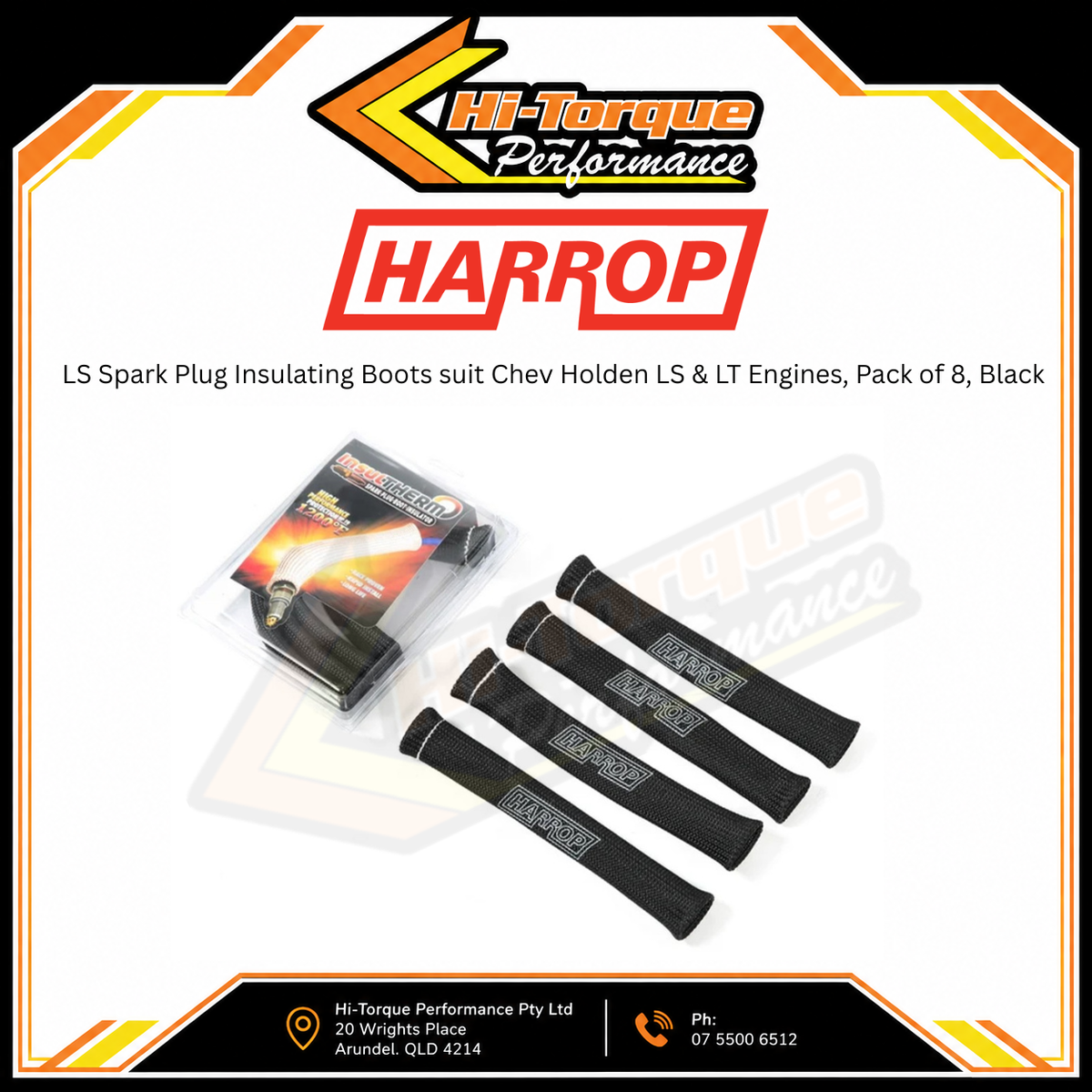 Harrop Spark Plug Insulating Boots suit Chev Holden LS & LT Engines, Pack of 8