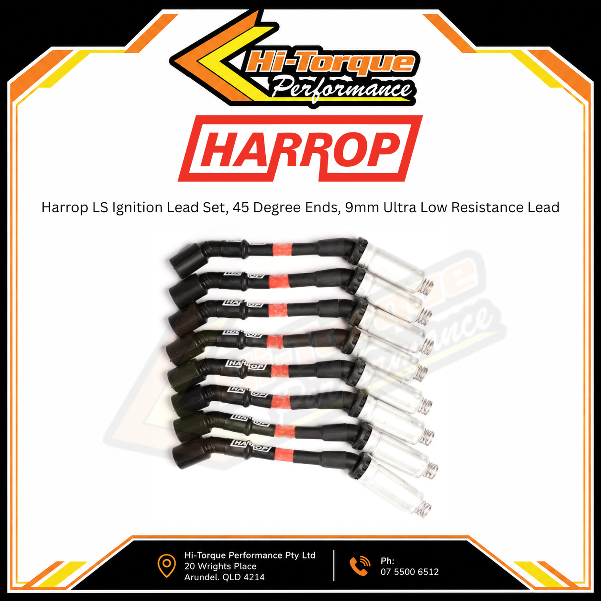 Harrop LS Ignition Lead Set, 45 Degree Ends, 9mm Ultra Low Resistance Lead