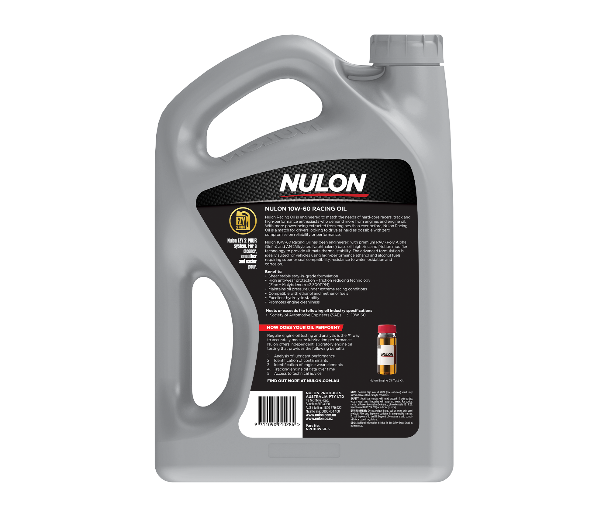 Nulon Full Synthetic 10W-60 Racing Oil (NRO10W60)