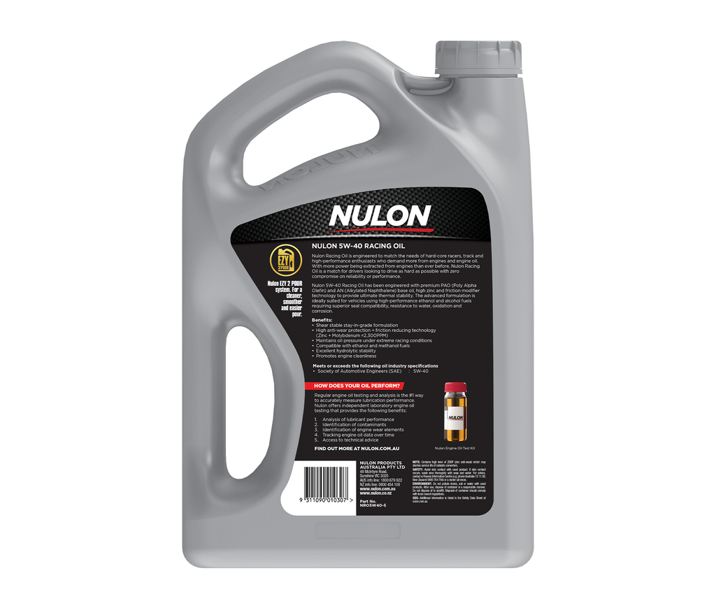 Nulon Full Synthetic 5W-40 Racing Oil (NRO5W40)
