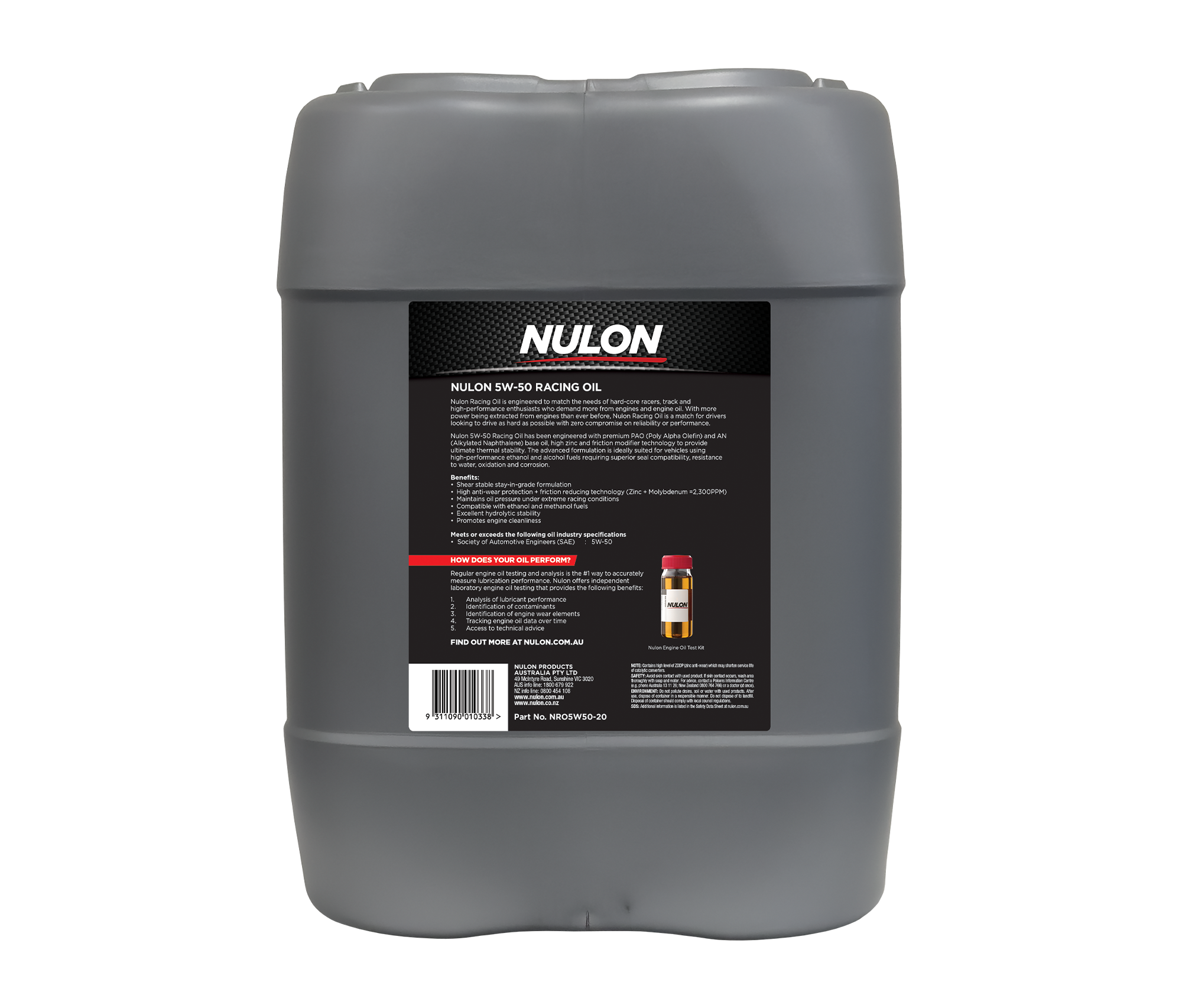Nulon Full Synthetic 5W-50 Racing Oil (NRO5W50)