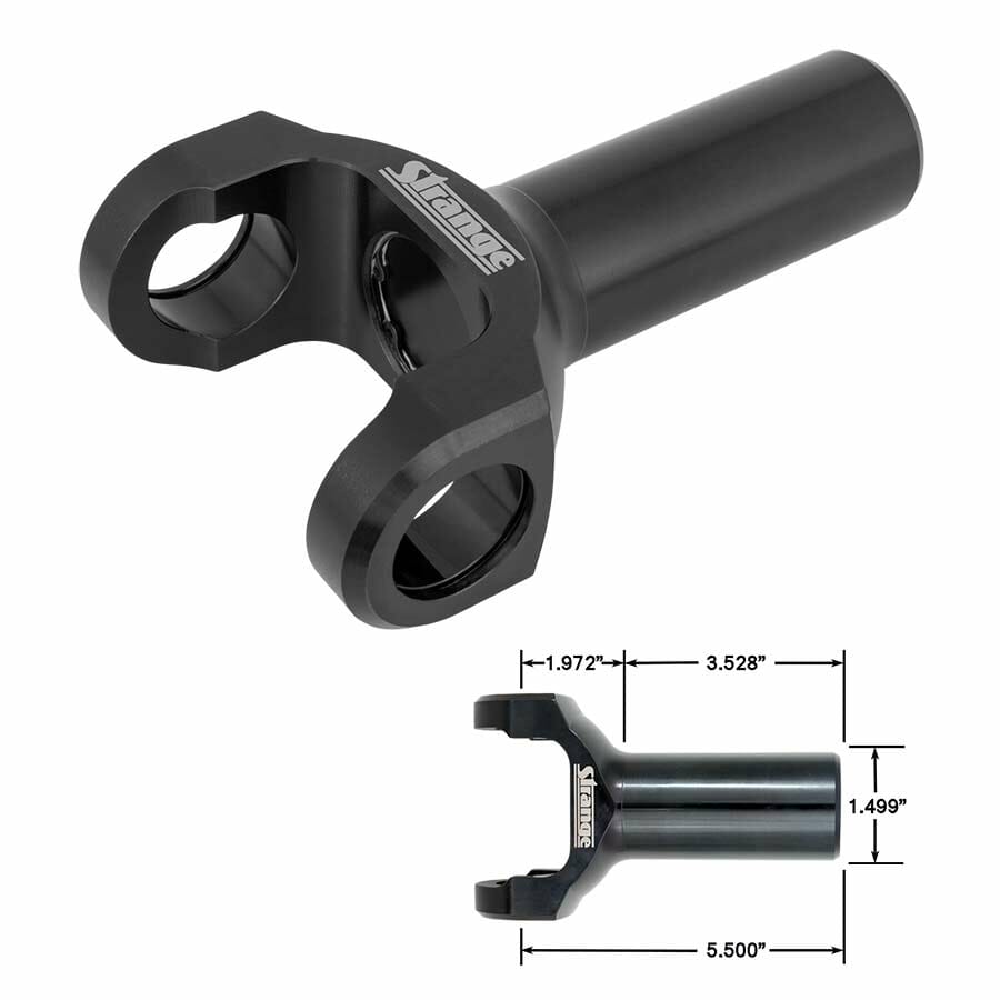 Strange 1350 Series Transmission Yoke GM 27 Spline - Severe Duty Chrome Moly For Roller Bearing Extension Housing