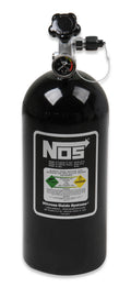 NOS 10 lb Nitrous Bottle With Black Finish & Super Hi Flo Valve - Includes Racer Safety Blow-Off & Gauge