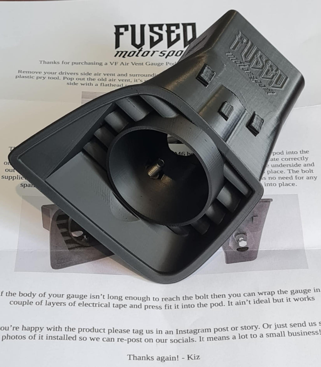 Fused Motorsport Holden VF Commodore HSV 52mm Air Vent Gauge Pod, Drivers side (Aus)