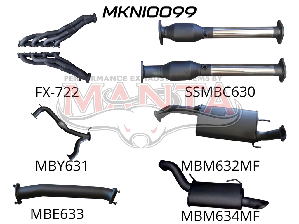 Manta Full Exhaust System Suit Nissan Patrol Y62 Series 1, 2, 3, 4 & 5 – 5.6L V8 Petrol Wagon