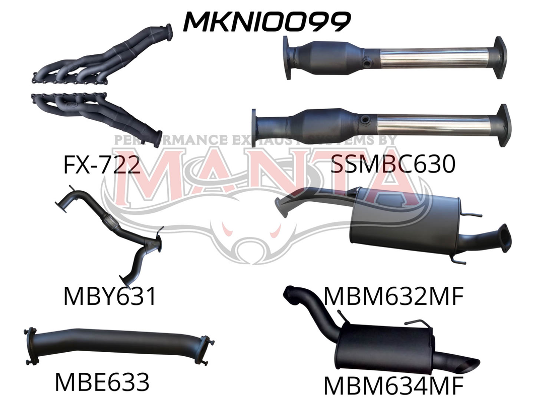 Manta Full Exhaust System Suit Nissan Patrol Y62 Series 1, 2, 3, 4 & 5 – 5.6L V8 Petrol Wagon