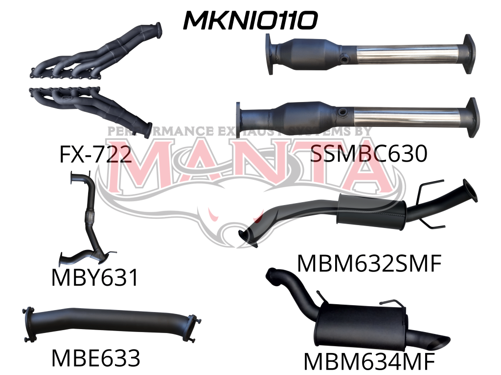 Manta Full Exhaust System Suit Nissan Patrol Y62 Series 1, 2, 3, 4 & 5 – 5.6L V8 Petrol Wagon