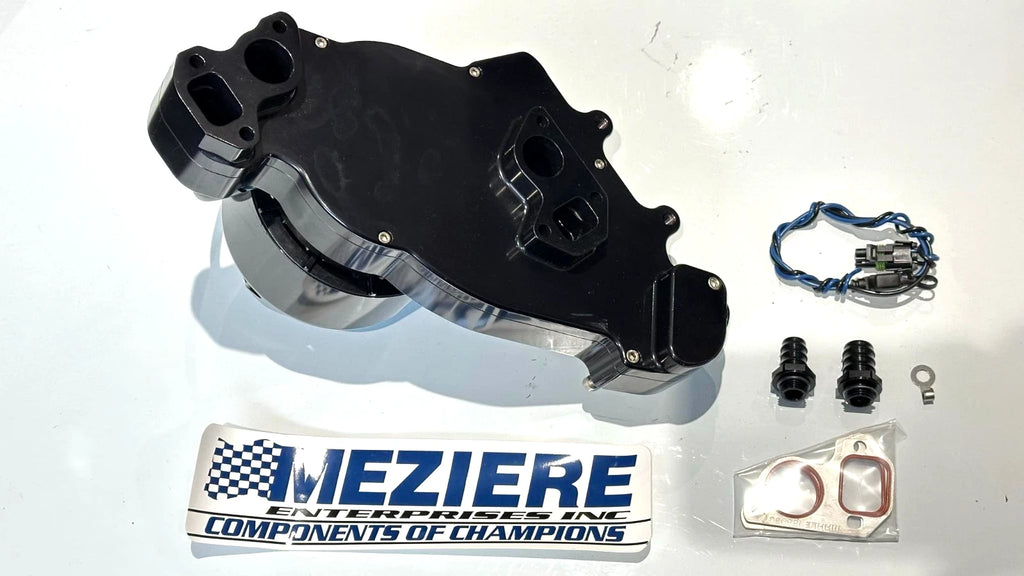 Meziere Electric Water Pump WP319S GM LS, High Flow Idler Black 55GPM Standard
