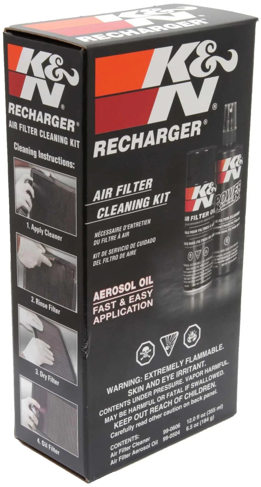 K&N Air Filter Care Service Kit - Aerosol Red Oil