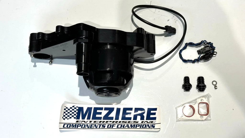 Meziere Electric Water Pump WP319S GM LS, High Flow Idler Black 55GPM Standard