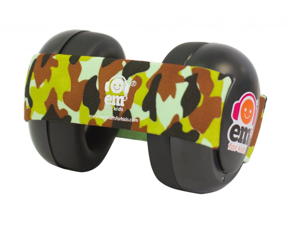 BABY Earmuffs Camo on Black